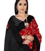 Red Colour Cotton Silk Bagru Print Saree