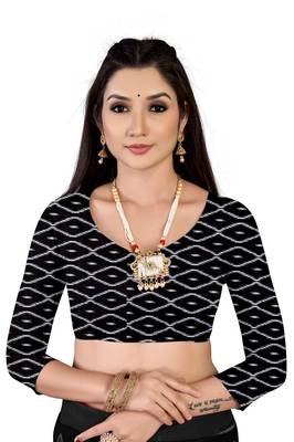 Red Colour Cotton Silk Bagru Print Saree 4
