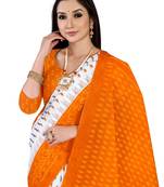 White Colour Cotton Silk Bagru Print Saree