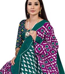 Purple Colour Cotton Silk Bagru Print Saree