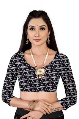 Grey Colour Cotton Silk Bagru Print Saree 4