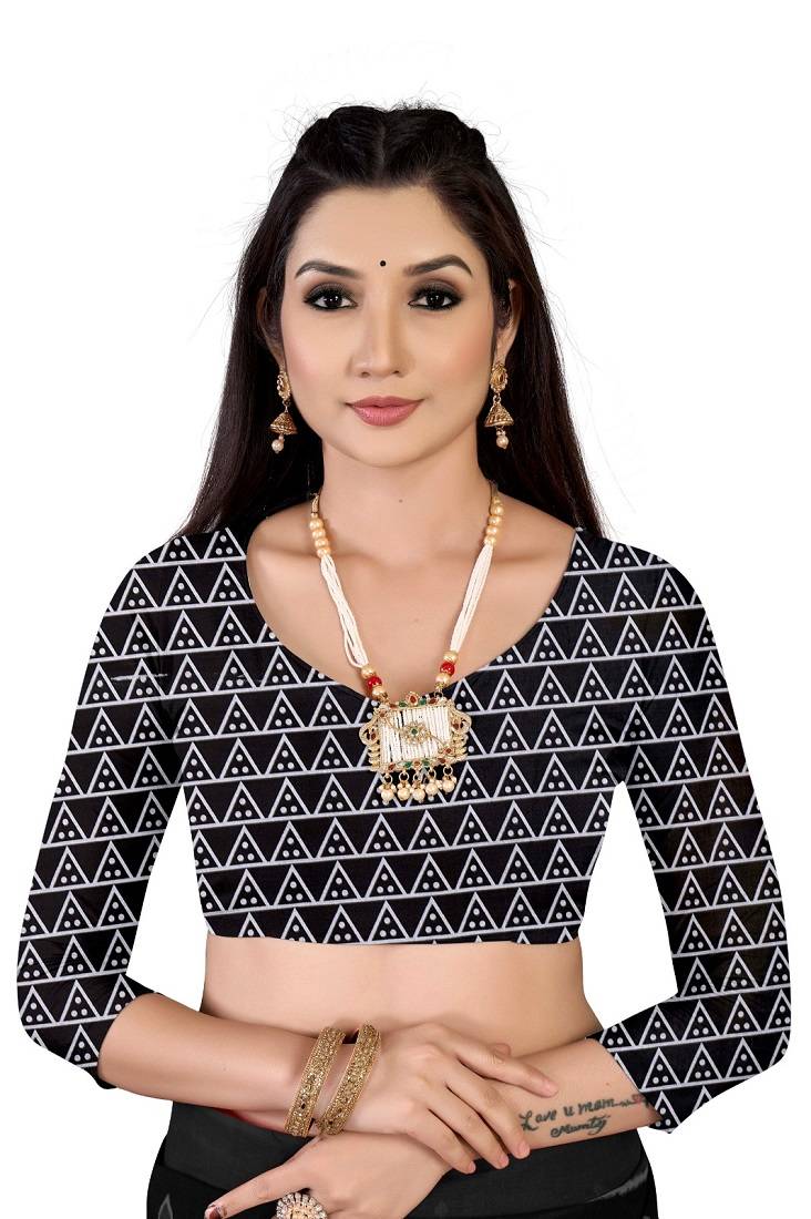 Grey Colour Cotton Silk Bagru Print Saree