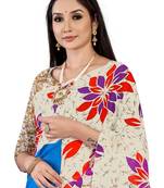 Off-White Colour Cotton Silk Bagru Print Saree