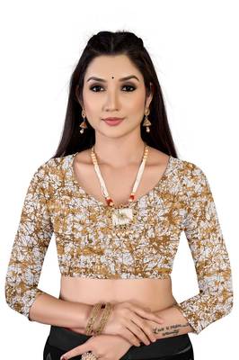 Off-White Colour Cotton Silk Bagru Print Saree 4