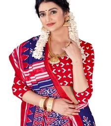 Blue Colour Cotton Silk Bagru Print Saree