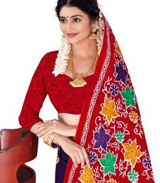 Purple Colour Cotton Silk Bagru Print Saree