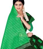 Dark Green Colour Cotton Silk Bagru Print Saree