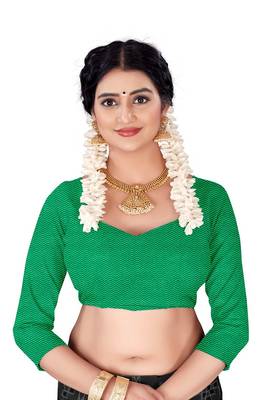 Dark Green Colour Cotton Silk Bagru Print Saree 4