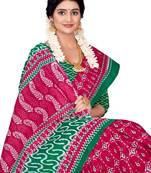 Pink Colour Cotton Silk Bagru Print Saree