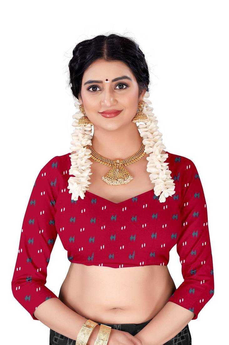 Teal Colour Cotton Silk Bagru Print Saree