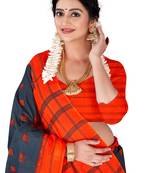 Black Colour Cotton Silk Bagru Print Saree