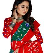 Green Colour Cotton Silk Bagru Print Saree