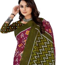 Maroon Colour Cotton Silk Bagru Print Saree