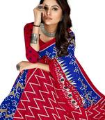 Dark-Blue Colour Cotton Silk Bagru Print Saree