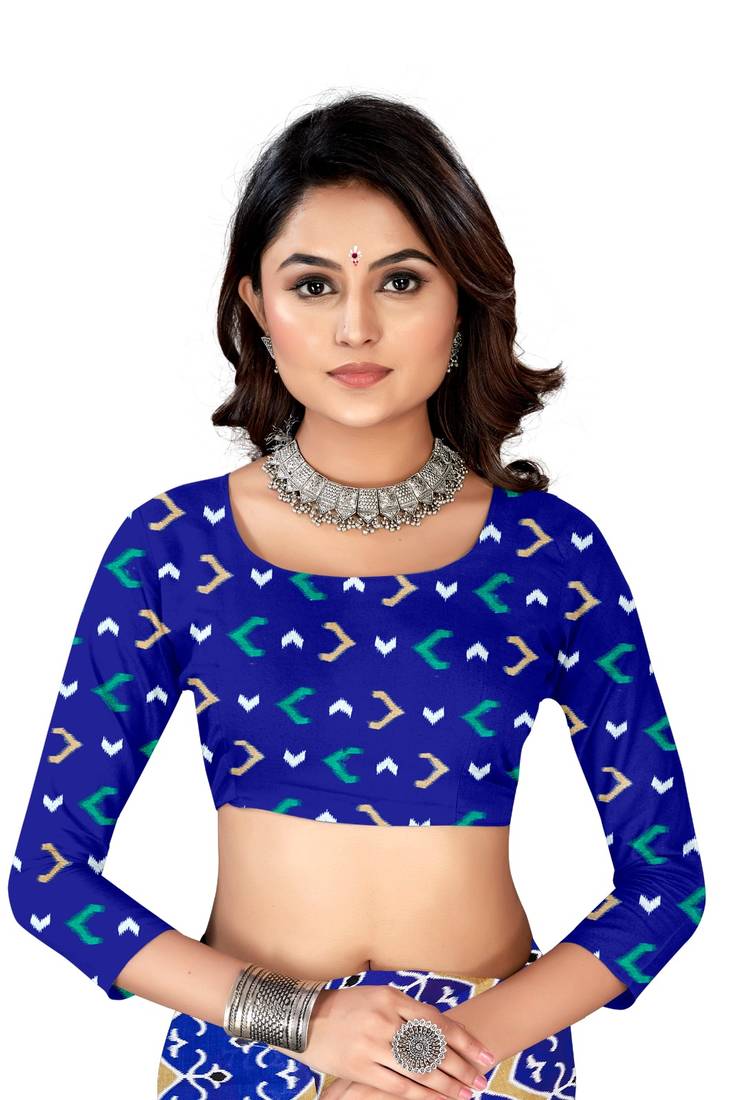 Red Colour Cotton Silk Bagru Print Saree