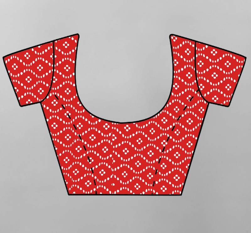 Grey Colour Soft Cotton Block Print Saree