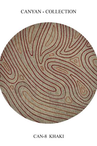 Saraswati global hand-tufted wool rug, canyan collection round area rug anti-slip & anti-skid backing carpet (6x6 feet).