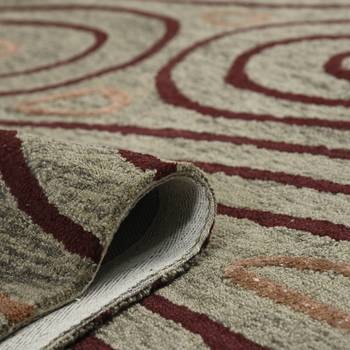 Saraswati global hand-tufted wool rug, canyan collection round area rug anti-slip & anti-skid backing carpet (6x6 feet). 4