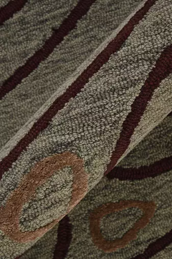 Saraswati global hand-tufted wool rug, canyan collection round area rug anti-slip & anti-skid backing carpet (6x6 feet).
