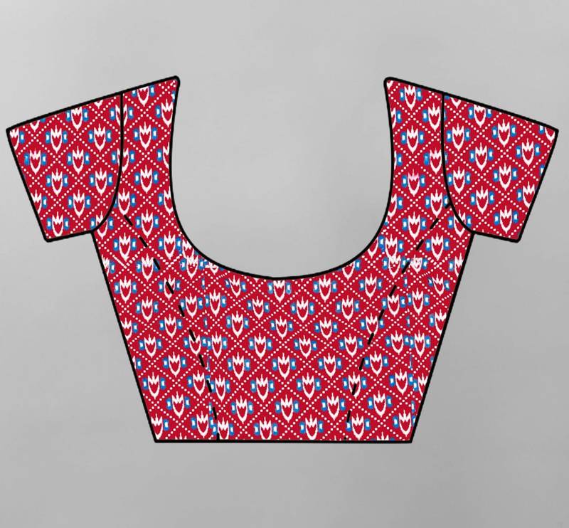 Blue Colour Soft Cotton Block Print Saree