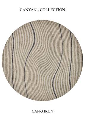 Handmade wool rug, canyan collection round area rug, 8x8 feet, anti-slip & anti-skid backing carpet by saraswati global 1