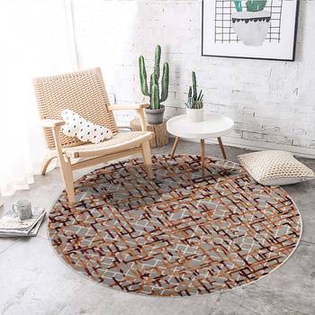 Saraswati global hand-tufted wool rug, round shape area rug, anti-slip & anti-skid backing carpet (6x6 feet). 1