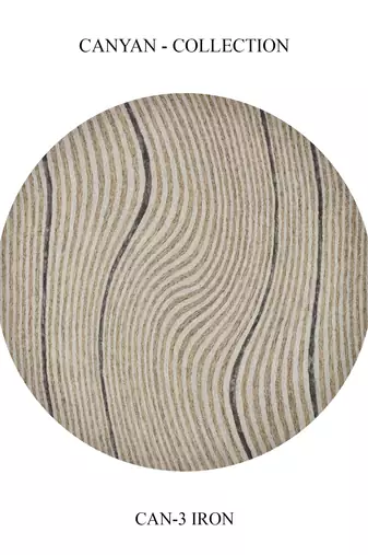 Saraswati global handmade wool rug, canyan collection round area rug, anti-slip & anti-skid backing carpet (6x6 feet).