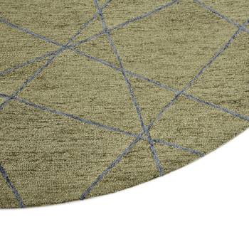 global hand-tufted wool rug, luxury rug, round shape area rug, anti-slip backing carpet (6x6). 4