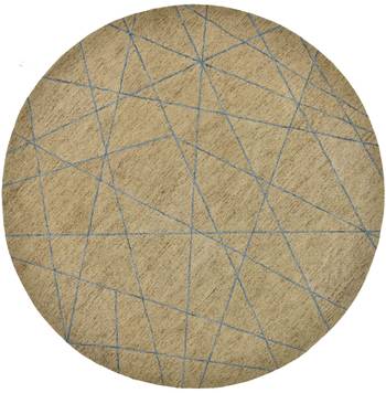 global hand-tufted wool rug, luxury rug, round shape area rug, anti-slip backing carpet (6x6). 5