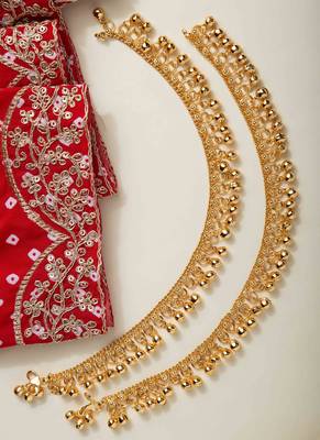 Gold-plated ghoongroo anklet     traditional elegance 2