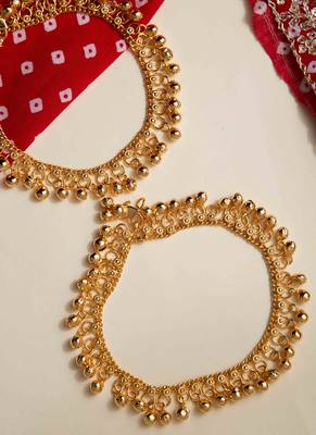 Gold-plated ghoongroo anklet     traditional elegance 3