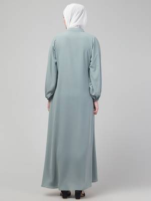 Grey Nida Plain Abaya 2