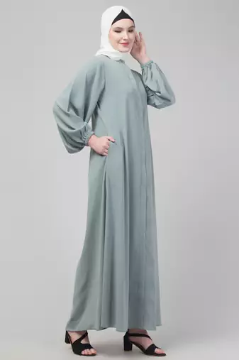 Grey Nida Plain Abaya