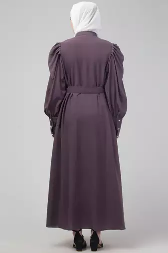 Dusty Purple Abaya long cuff sleeve with hijab