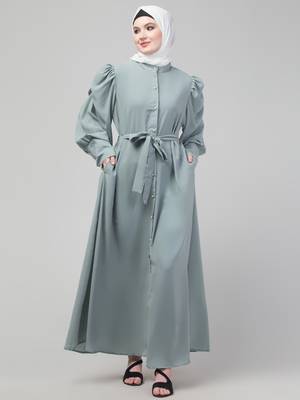 Matt Nida long cuff sleeve Abaya with hijab 3