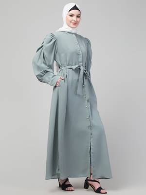 Matt Nida long cuff sleeve Abaya with hijab 4