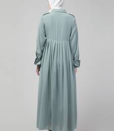 Matt nida wide belt coat style abaya with Hijab