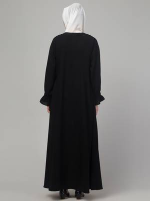 Black matt nida abaya with hijab 2