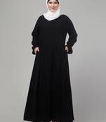 Black matt nida abaya with hijab