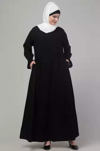 Black matt nida abaya with hijab