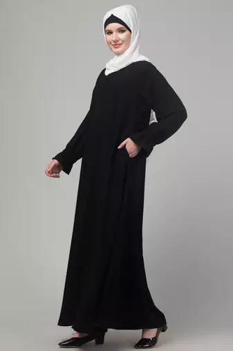 Black matt nida abaya with hijab