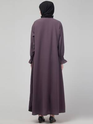 Dark Grey Plain Nida Abaya 2