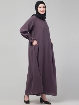 Dark Grey Plain Nida Abaya 4