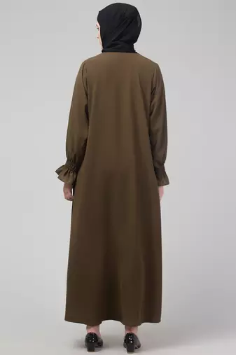 Antique gold matt nida abaya with hijab