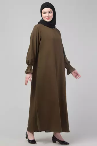 Antique gold matt nida abaya with hijab