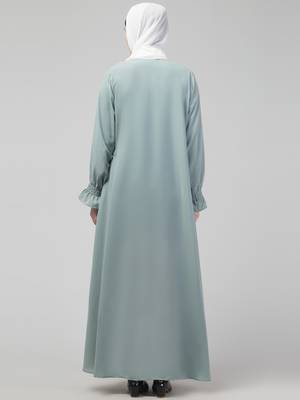 Sage Matt nida abaya with hijab 2