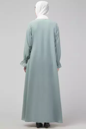 Sage Matt nida abaya with hijab