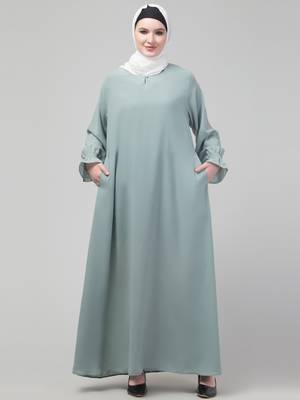 Sage Matt nida abaya with hijab 1