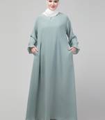 Sage Matt nida abaya with hijab