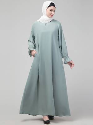 Sage Matt nida abaya with hijab 3